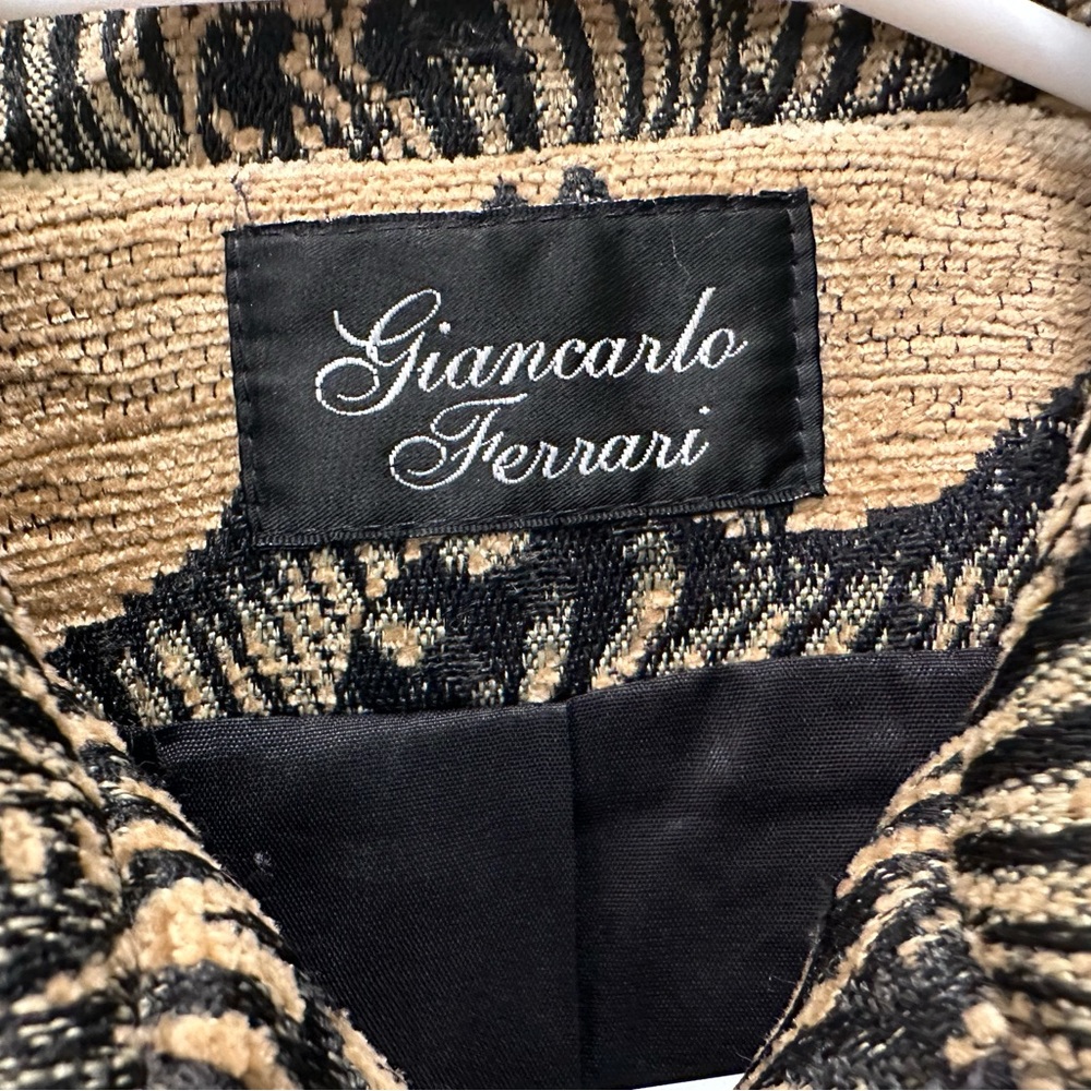 Vintage 80s Zebra Tapestry Blazer Safari Jacket size 8 Giancarlo Ferrari USA - Picture 6 of 9